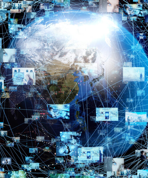 Global communication network concept.