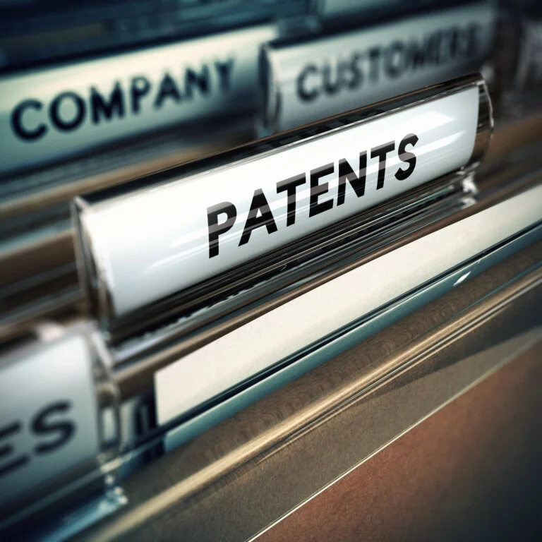 File drawer tab labeled “Patents”