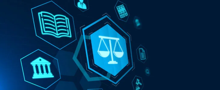 Legal advice concept on virtual screen