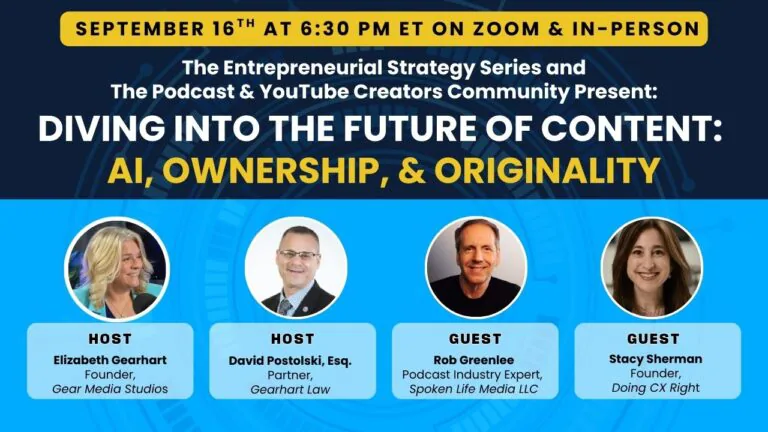 Event poster: Future of Content—AI, Ownership, Originality